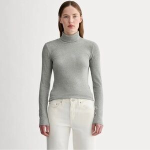 Everlane Women's The Luxe Rib Turtleneck Washed Heathered Grey